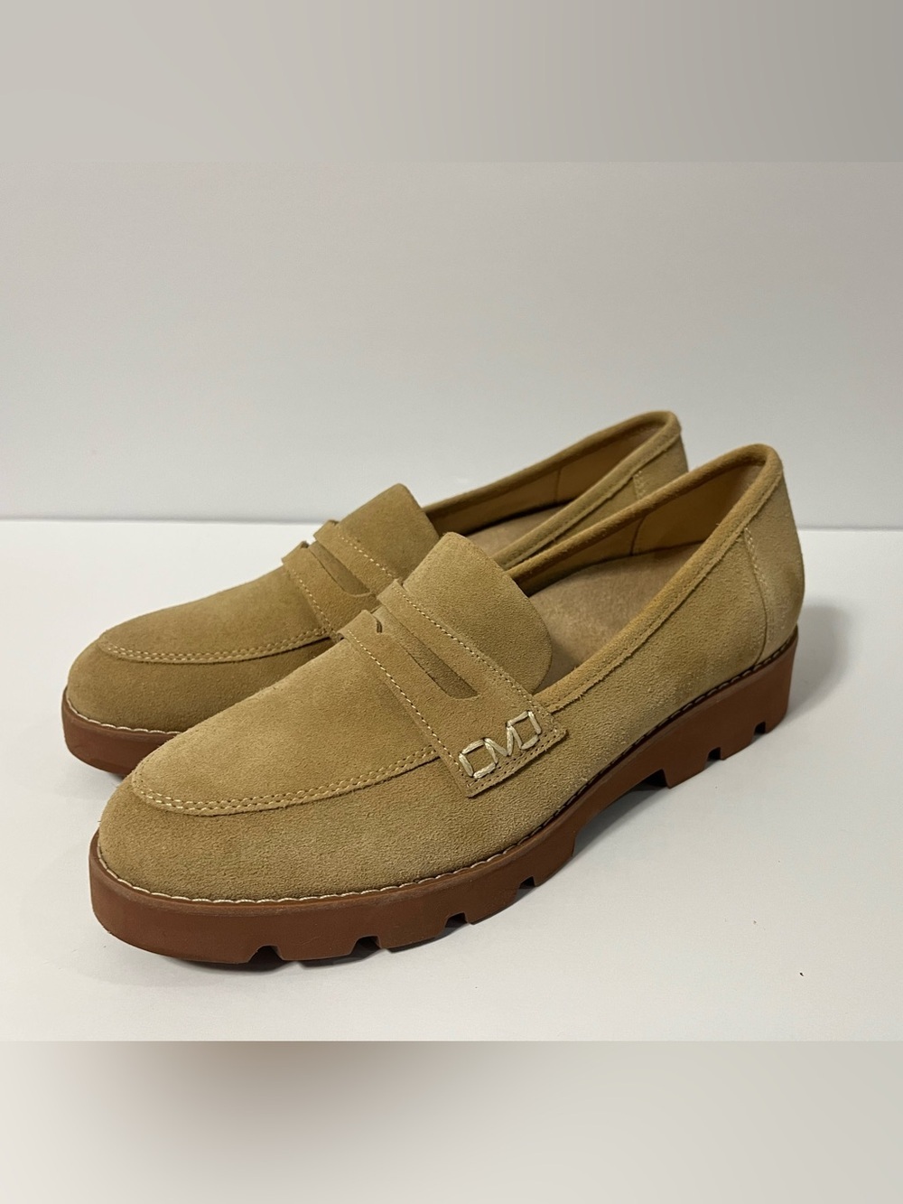 Vionic Eloide Nubuck Brown Suede Leather Loafers Womens 7 Chunky Lug Sole Preppy - Picture 5 of 11